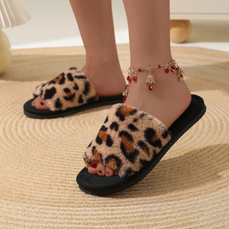 Women’s Plush House Slippers Warm Non Slip Winter Indoor Shoes