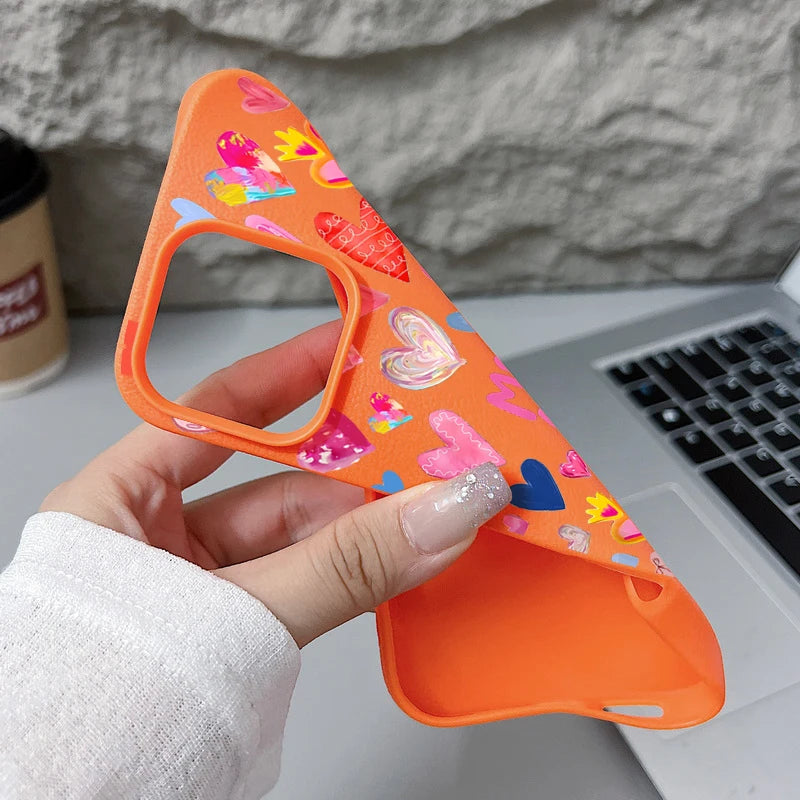 Heart Print Soft iPhone Case