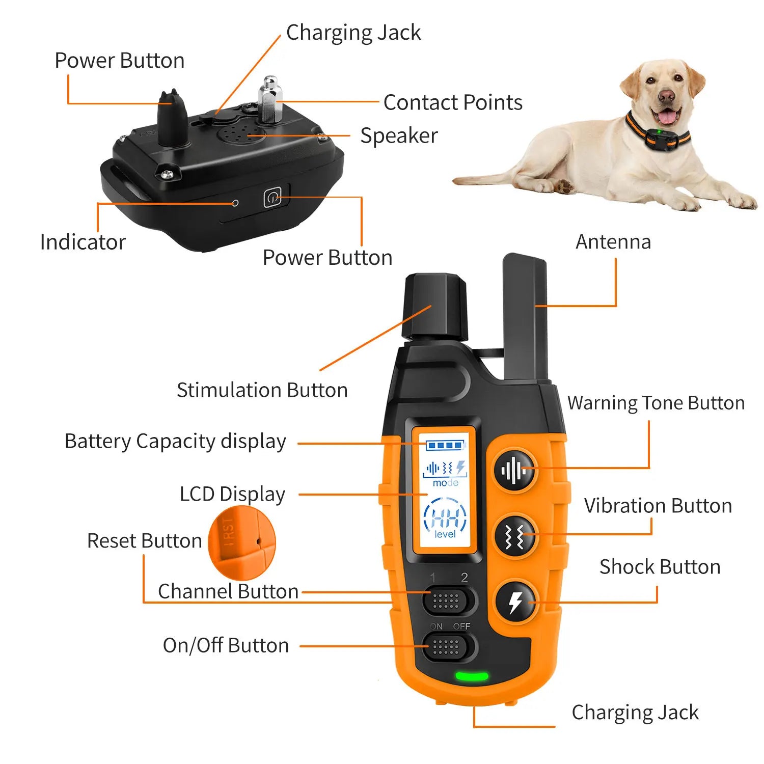 Dog Training Collar with Remote – 3300ft Range, Waterproof, Shock & Vibration Modes