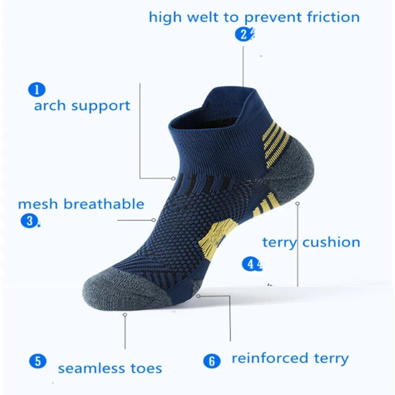 Professional Non Slip Sports Socks Towel Bottom Running Basketball Cycling Socks 3 Pairs