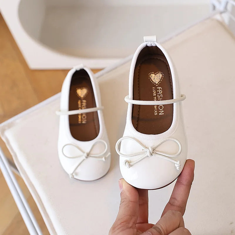 Girls PU Leather Oxford School Shoes Soft Toddler Flats Gold Silver