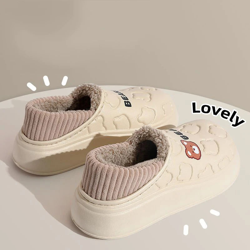 Waterproof Winter Plush Slippers for Women and Men