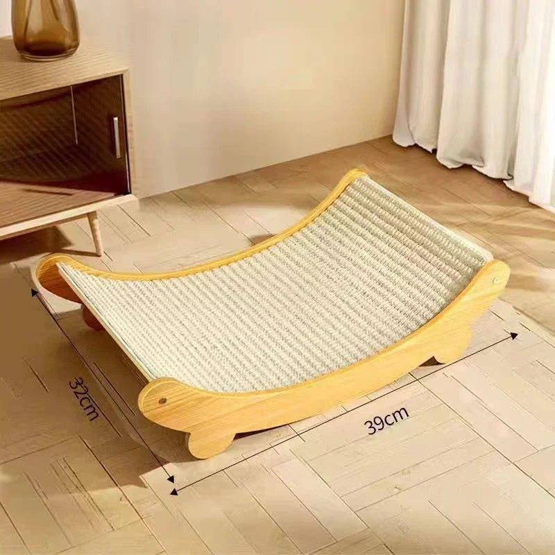 Wooden Cat Scratching Pad Bed Multifunction Wear Resistant Scratch Board for Cats