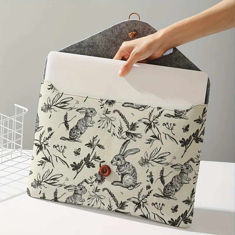 Rabbit Print Laptop Sleeve Soft Protective Bag Tablet Storage Case Cute Cover
