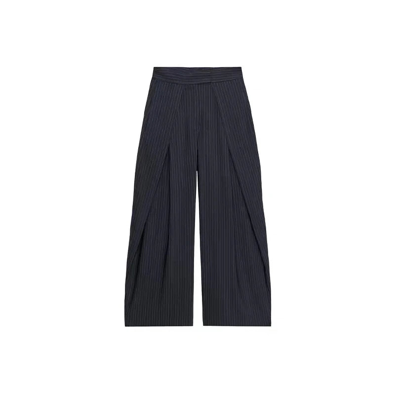 Women Striped Wide Leg Pants High Waist Loose Trousers Spring 2026