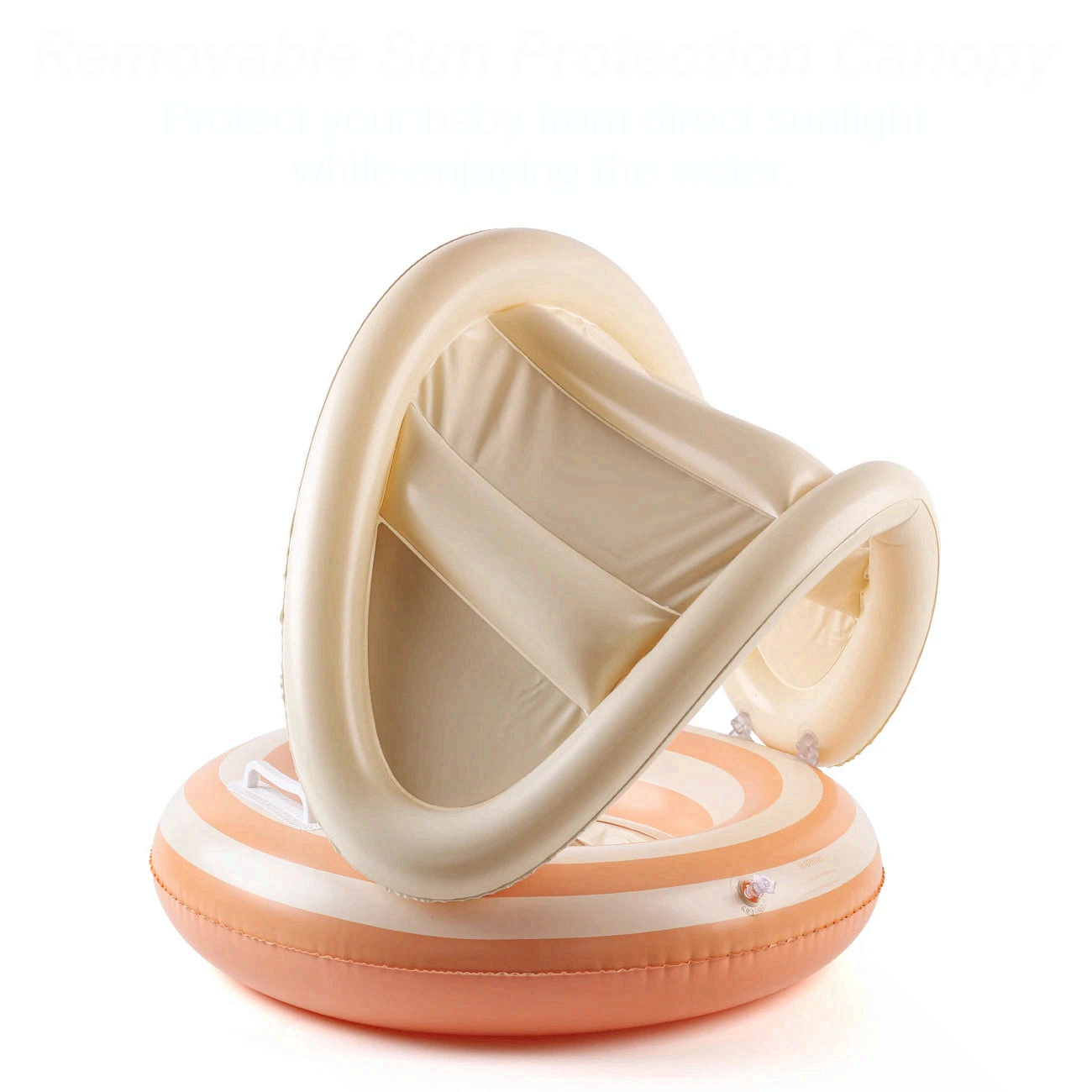 Retro Striped Inflatable Swim Ring with Handles