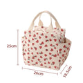 Corduroy Thermal Insulated Lunch Bag Multifunctional Storage Handbag Picnic Cooler Bag