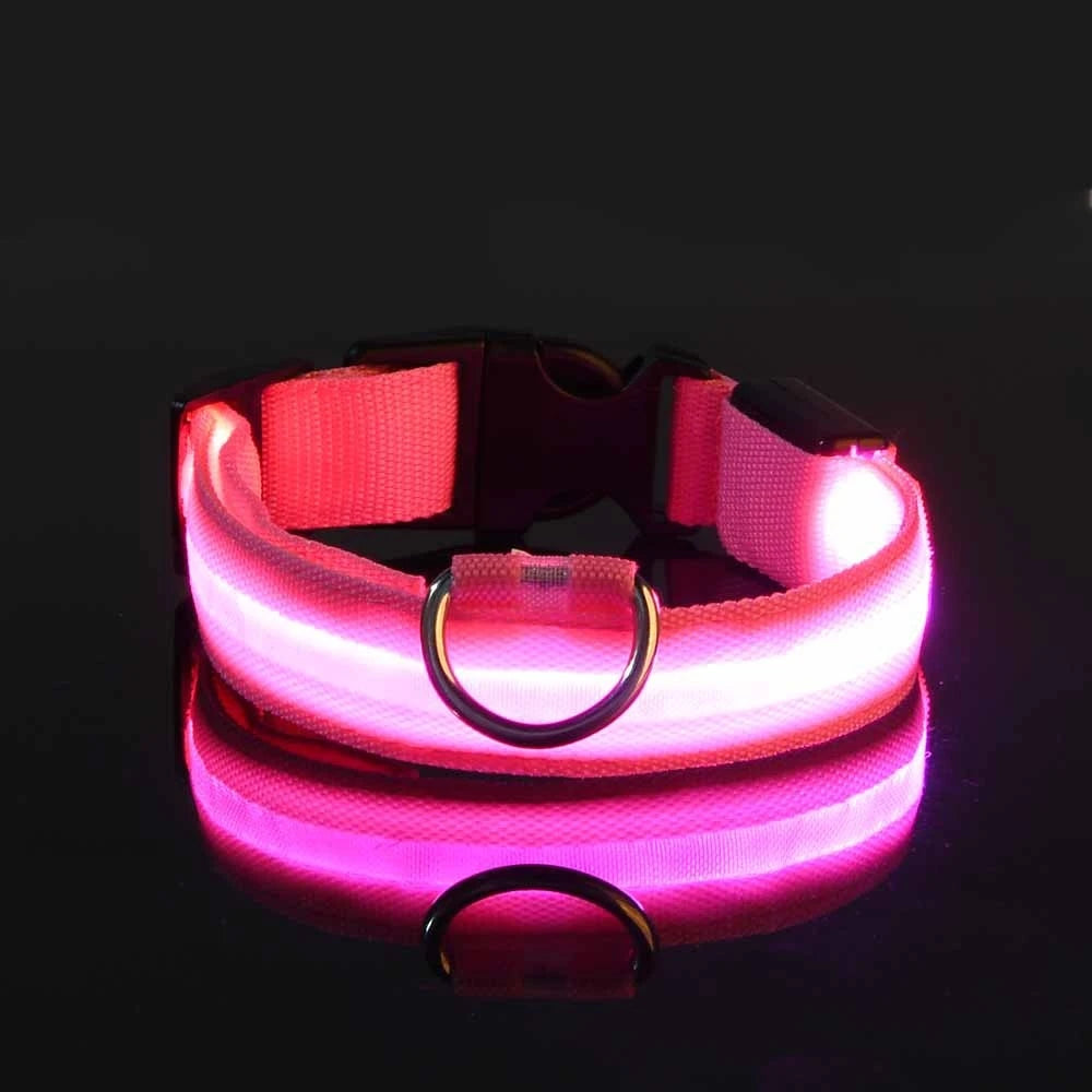 LED Dog Collar – Glow in the Dark Safety Collar for Night Walking, USB Rechargeable