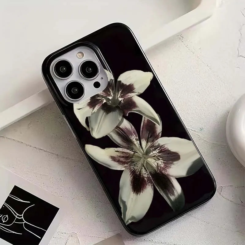 Lily Orchid Flower Print Soft Shockproof iPhone Case