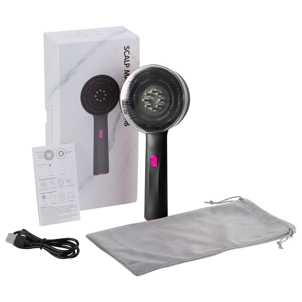 Electric Scalp Massage Comb with 630nm Infrared Light Oil Applicator Hair Care