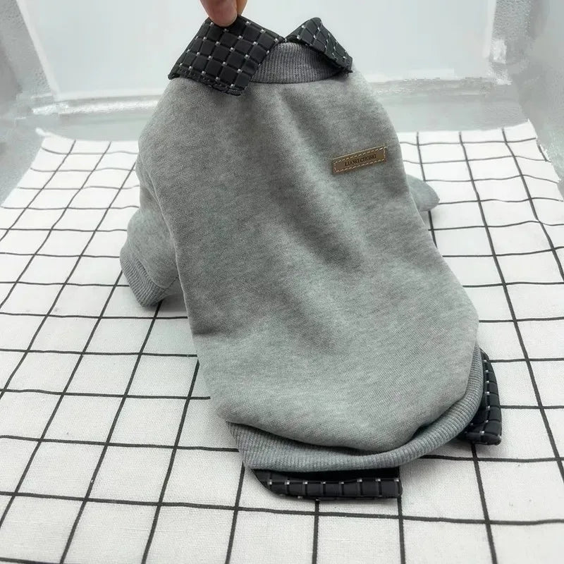 Dog Warm Hoodie Jacket Winter Pet Clothes Small Dog Coat Plaid Shirt