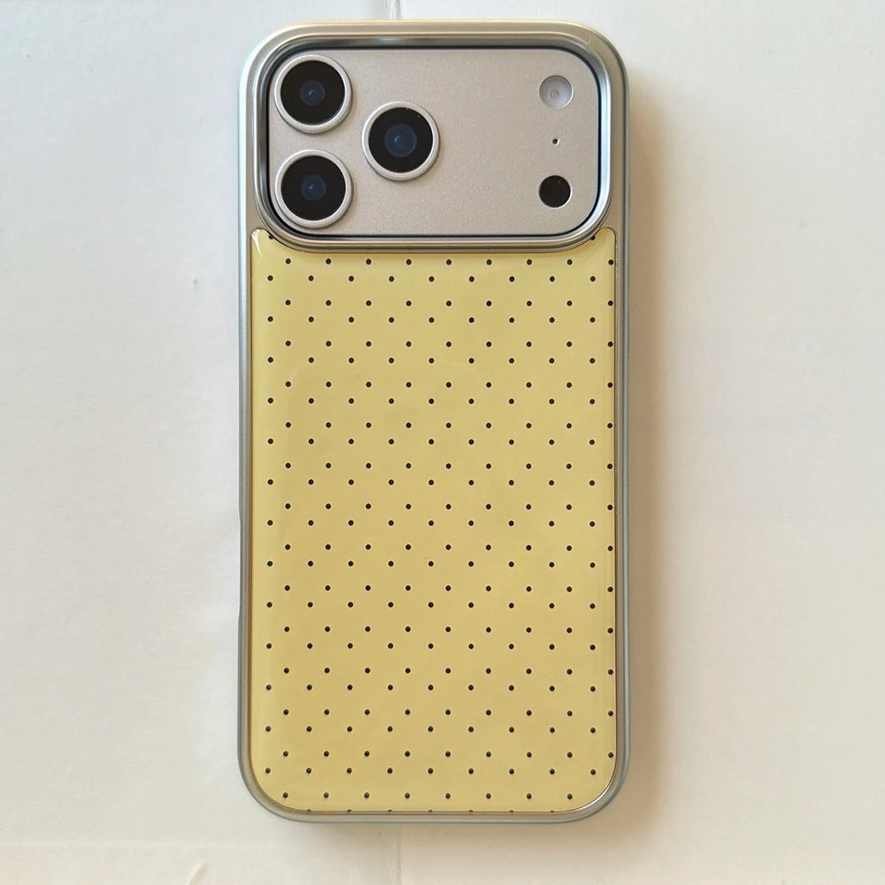 Polka Dot Electroplated Silver Shockproof iPhone Case