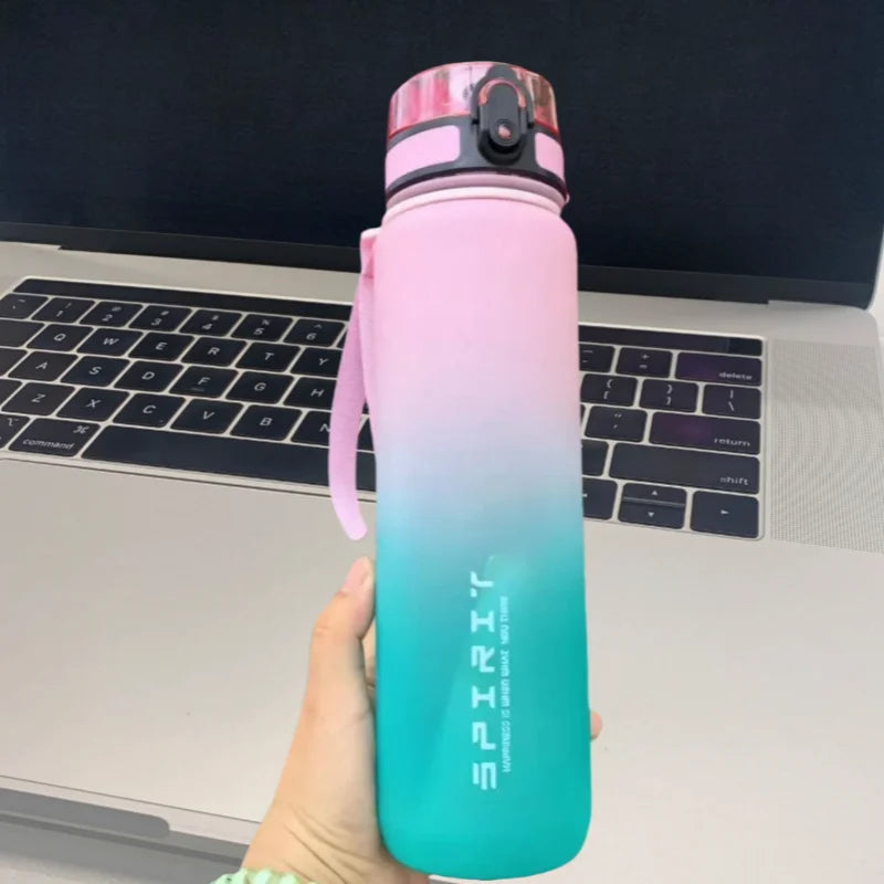 Motivational Water Bottle 500ml–1000ml – Leakproof Gradient Sports Bottle for Gym, Travel & Daily Hydration