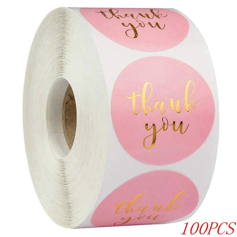 Thank You Stickers Roll – Elegant Packaging Labels for Small Business & Gift Wrapping