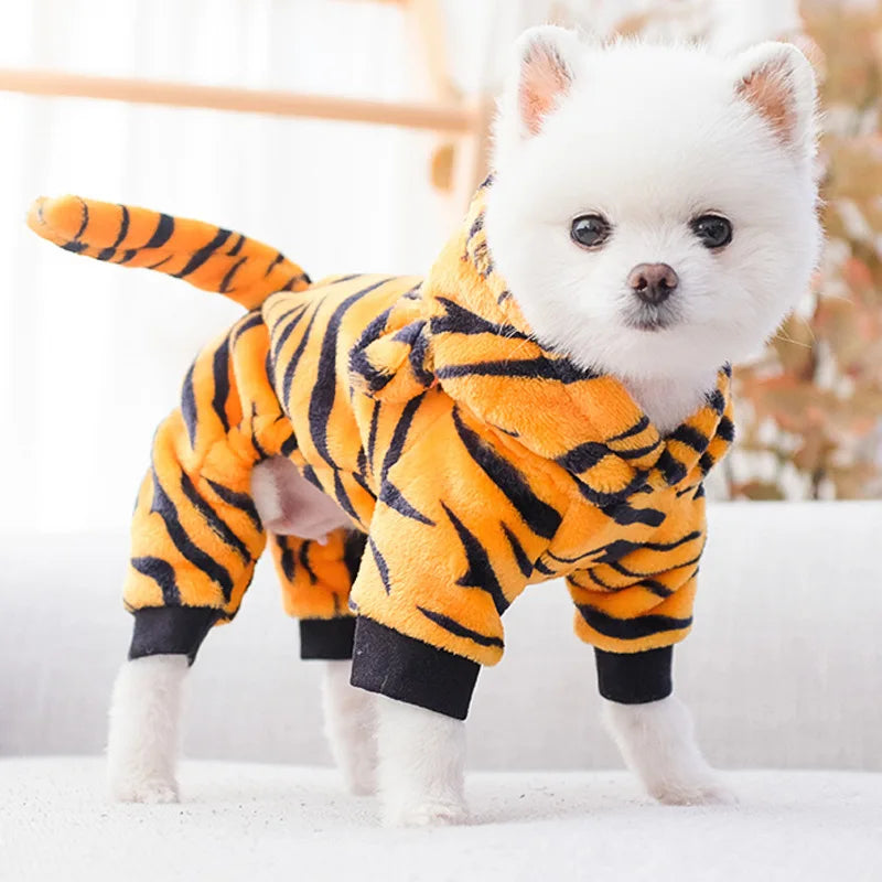 Soft Warm Fleece Dog Jumpsuit Hoodie Pet Clothes Small Dogs Cats Costume Coat