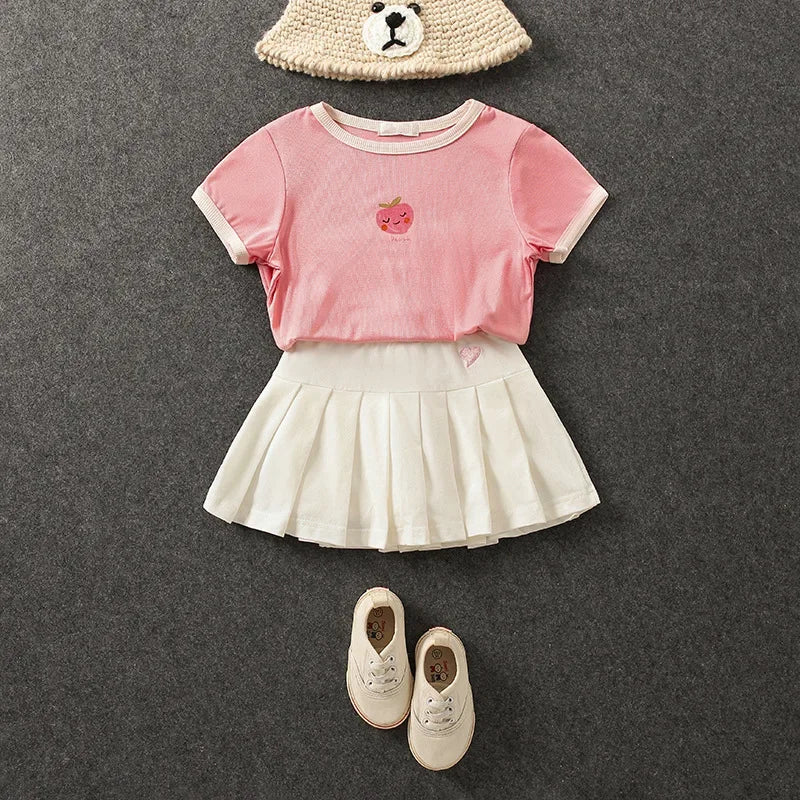 Girls Pleated Culotte Skirt with Safety Shorts