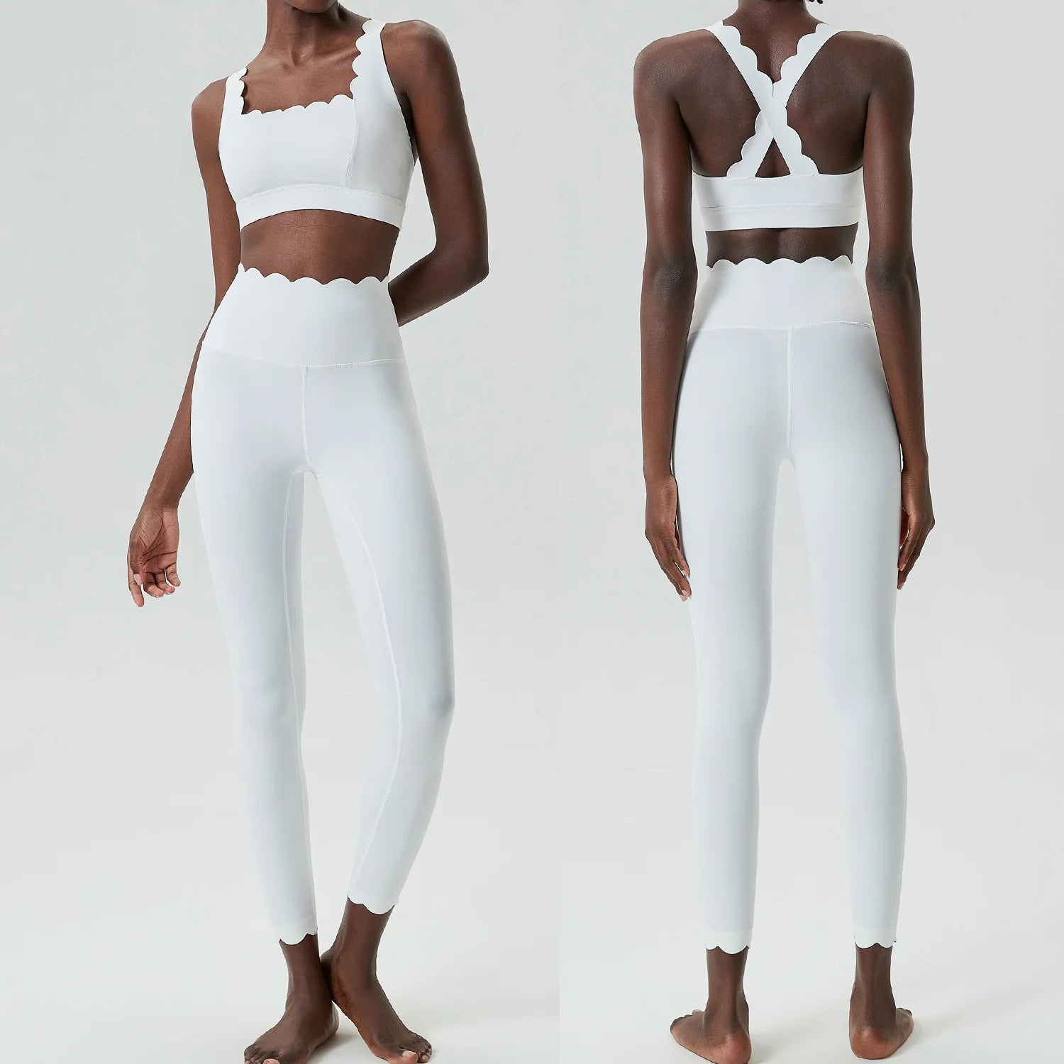 Women Seamless Yoga Set 2 Piece Gym Outfit High Waist Leggings Sports Bra Fitness Workout Set