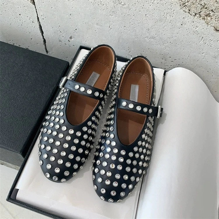 Women Fishnet Ballet Flats Mary Jane Shoes Spring 2026 Casual Flats
