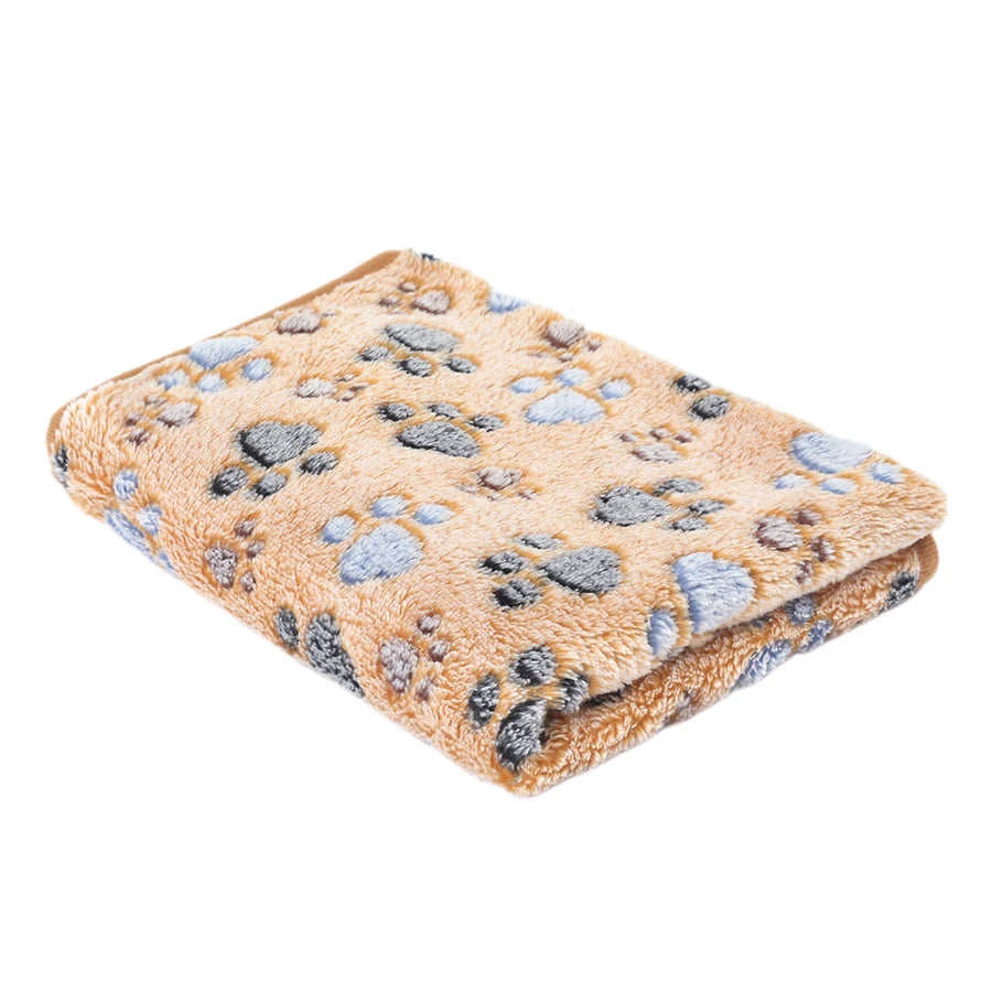 Soft Flannel Pet Blanket Paw Print for Dogs and Cats