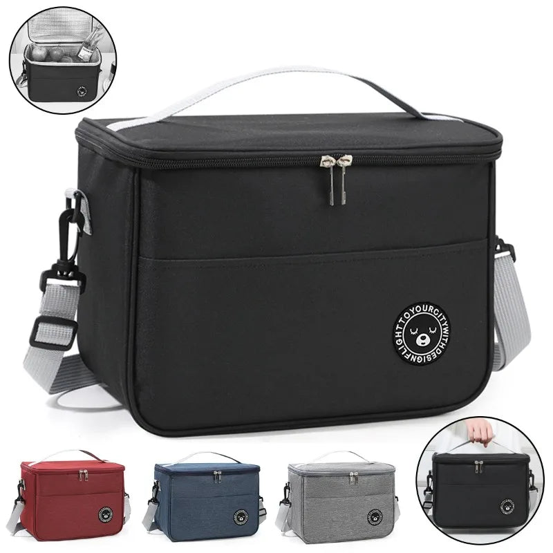 Insulated Lunch Bag Waterproof Thermal Food Container Large Capacity Adjustable Shoulder Strap Lunch Box