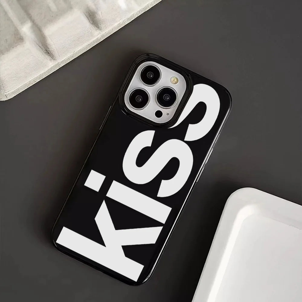 English Letters Kiss Simple Soft iPhone Case