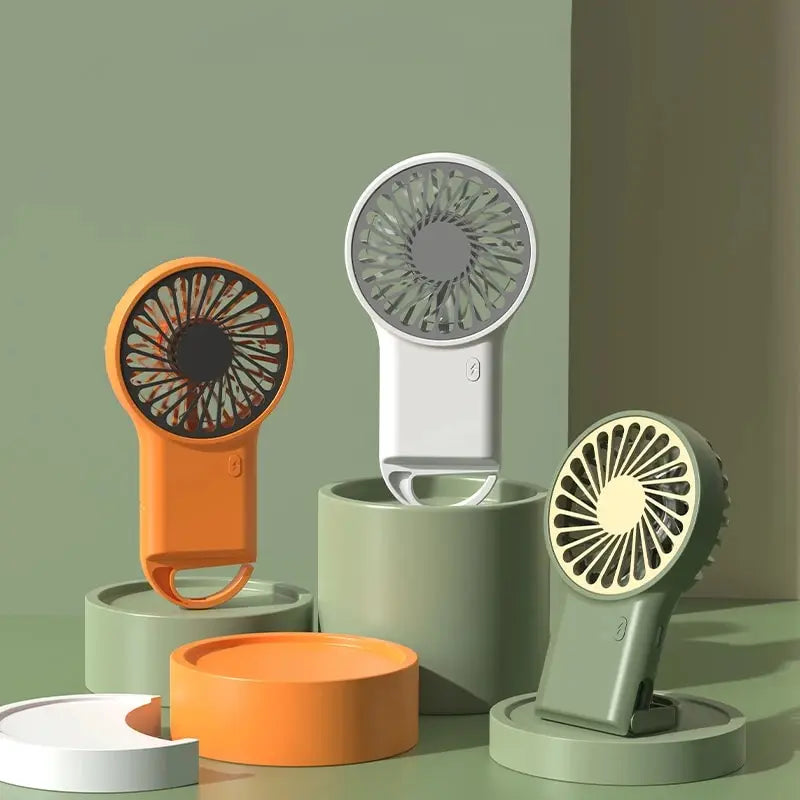 Portable USB Rechargeable Handheld Fan Mini Air Cooling Fan with Hook