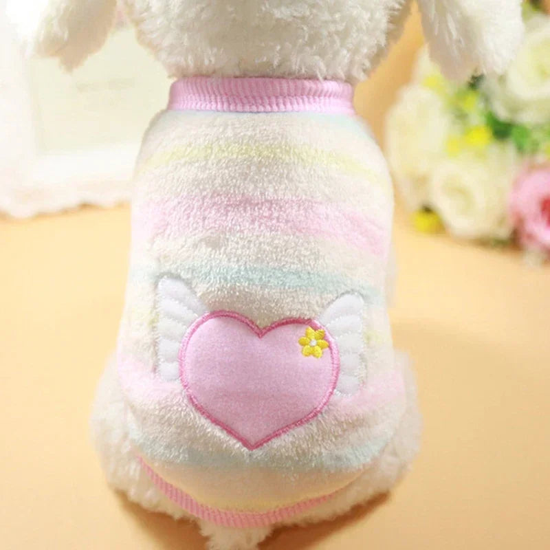 Winter Fleece Dog Vest Cartoon Pet Shirt