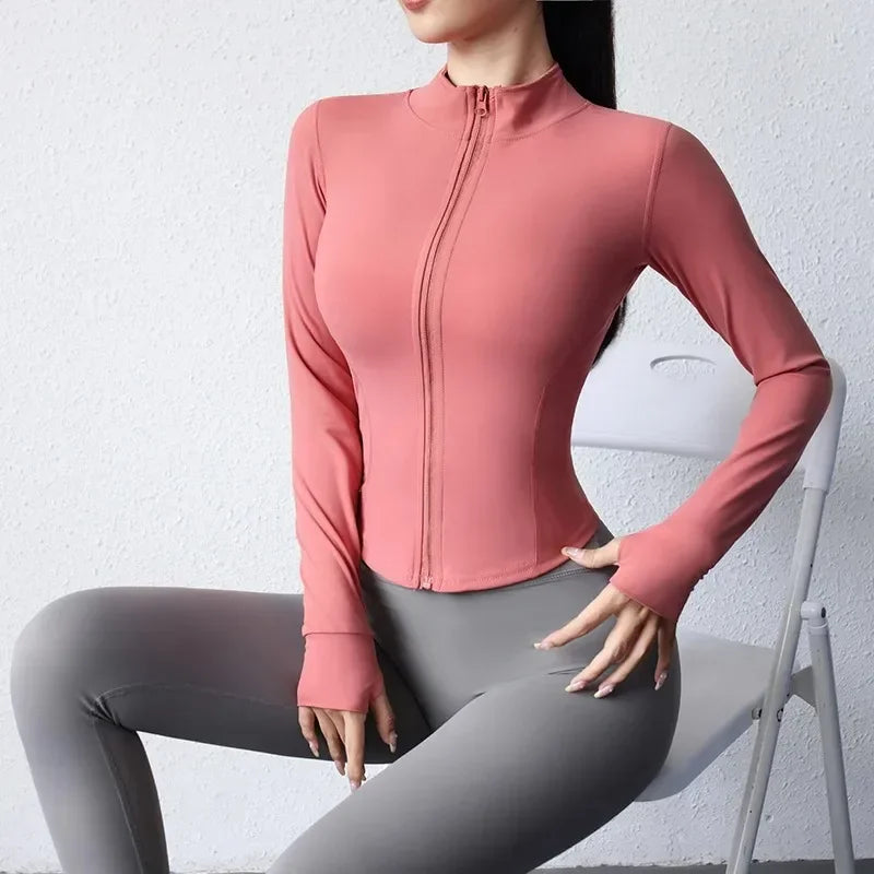 Women Quick Dry Sports Jacket Slim Fit Yoga Running Top