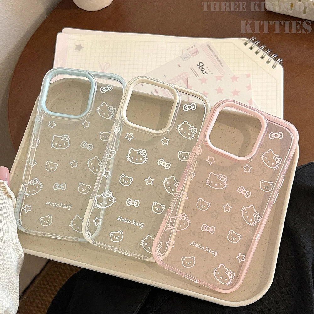 Transparent Bow Hello Kitty Shockproof iPhone Case