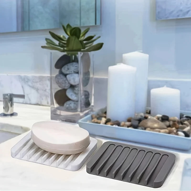 Silicone Draining Soap Holder Non Slip Bathroom Soap Box