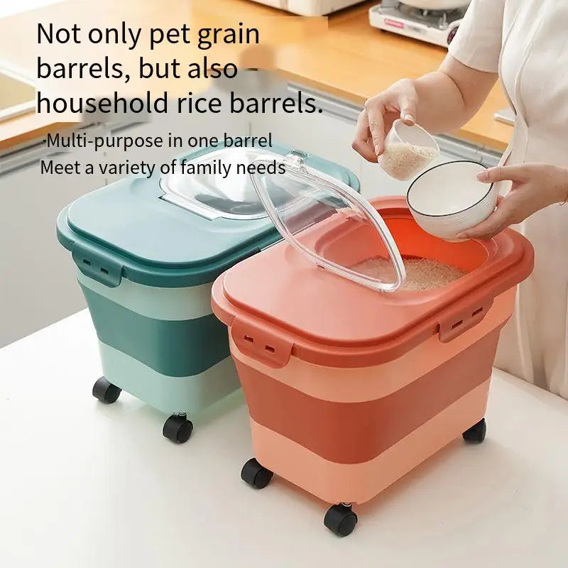 Pet Food Storage Container Airtight Collapsible Dog Cat Food Box 13/33LB