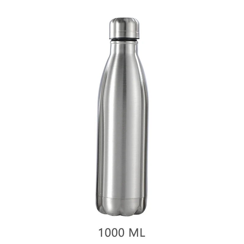Stainless Steel Water Bottle 500ml–1000ml – Insulated Leakproof Thermo Bottle for Travel, Gym & Outdoor