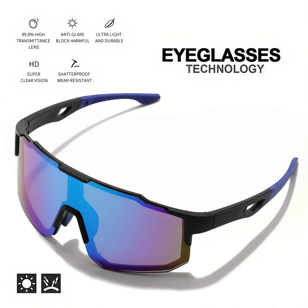 Oversized Sport Sunglasses UV400 – Wraparound Cycling Running Outdoor Glasses