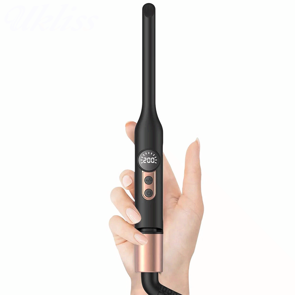 Mini Flat Iron Hair Straightener 1/3 Inch Pencil Travel Portable 2-in-1 Curler Straightener