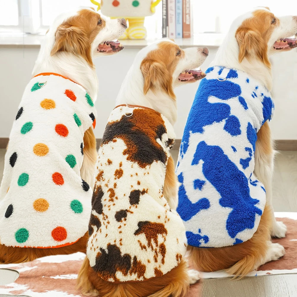 Warm Flannel Dog Pajamas Winter Pet Coat for Large Dogs