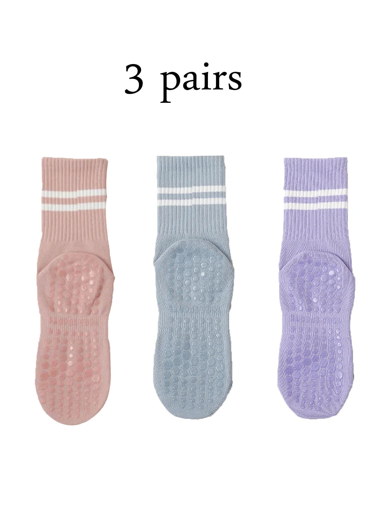 Women Pilates Yoga Grip Socks Non Slip Barre Socks 4 Pairs Set
