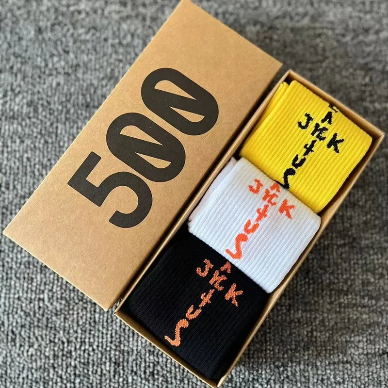 Cactus Jack Cotton Crew Socks Men 3 Pairs Box Free Shipping
