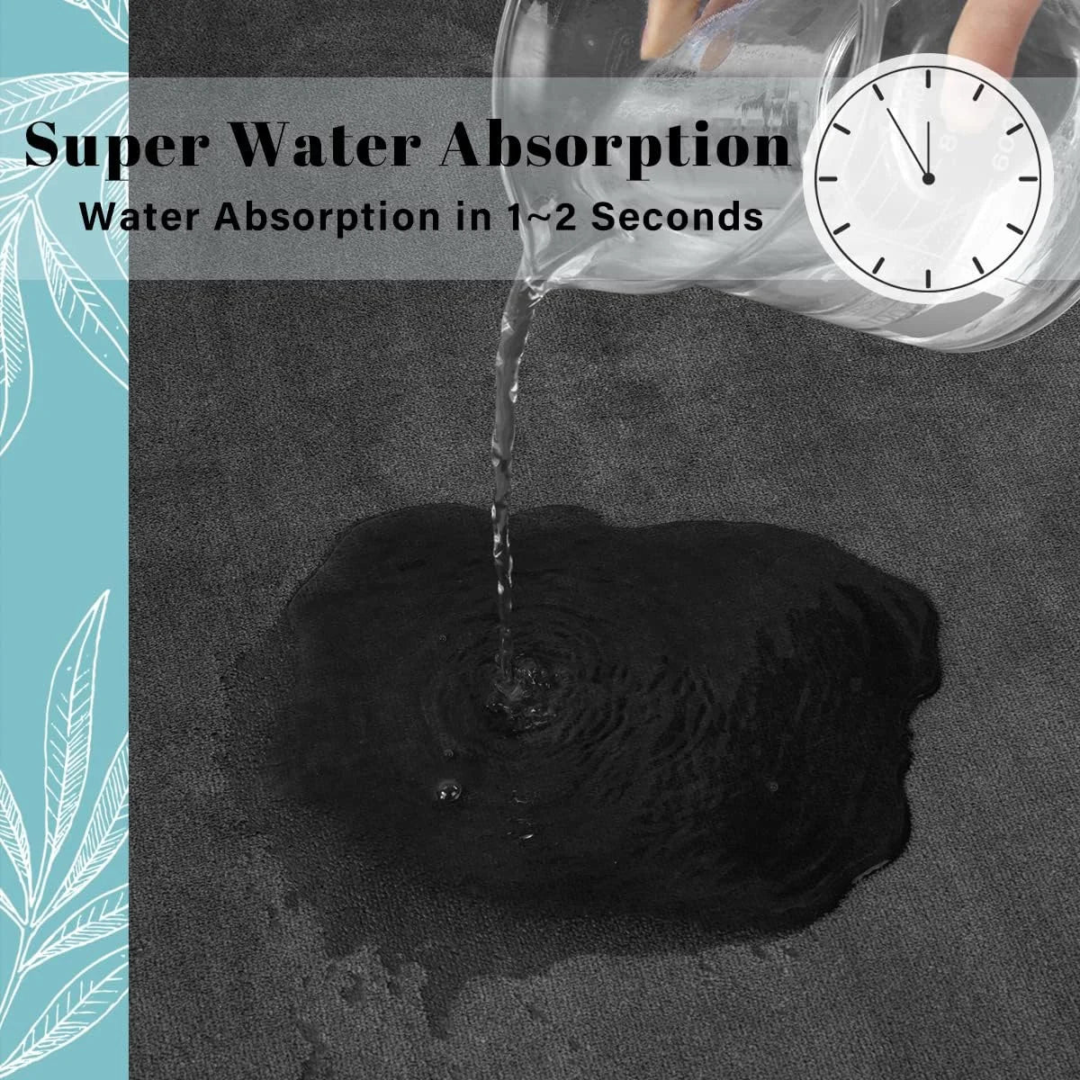 Super Absorbent Bath Mat Non Slip Bathroom Floor Rug