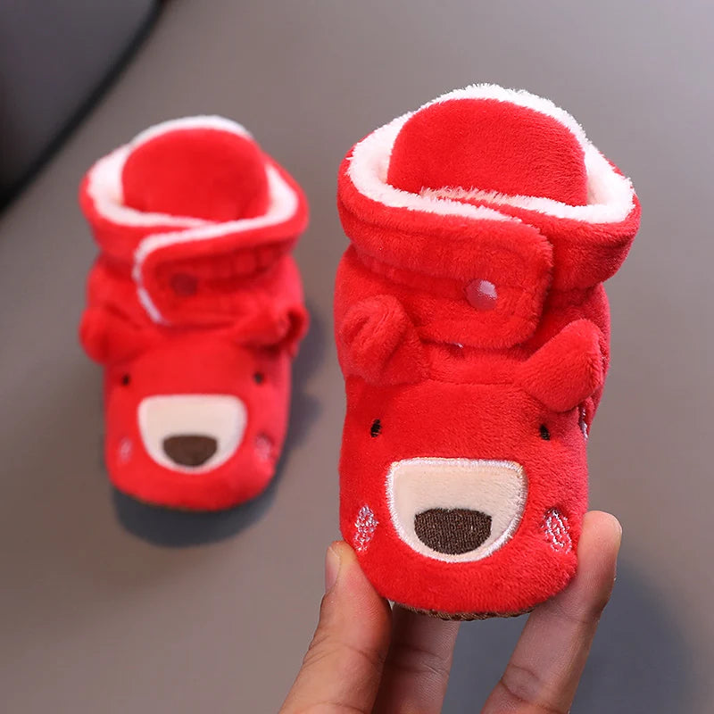 Baby Boys Girls Cute Cartoon Winter Booties Warm Non Slip First Walker Shoes