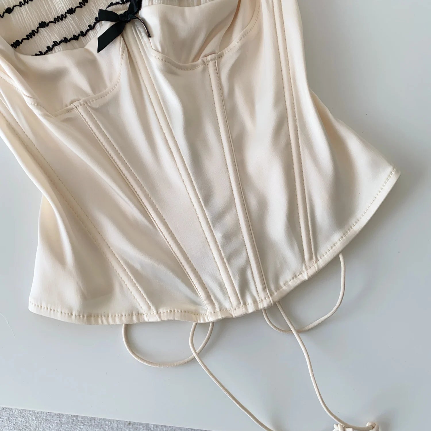 Women Lace Corset Cami Top Sexy Ruffle Strap Party Club Mini Top