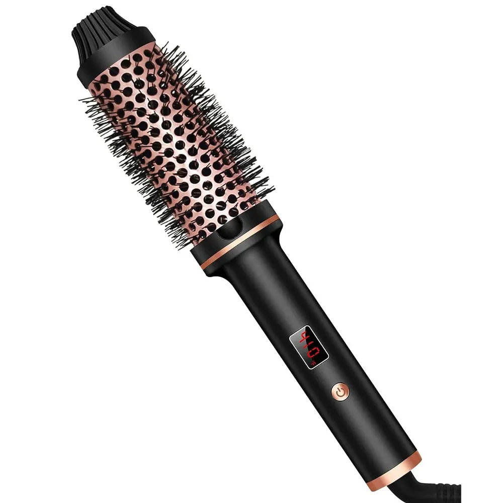 3-in-1 Ionic Hair Curler Straightener Heated Styling Brush Thermal Anti Scald Curl Wand