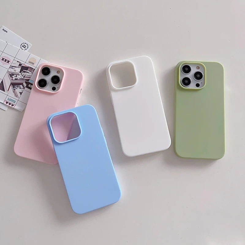 Candy Color Silicone Soft Matte Frosted Ultra Thin iPhone Case