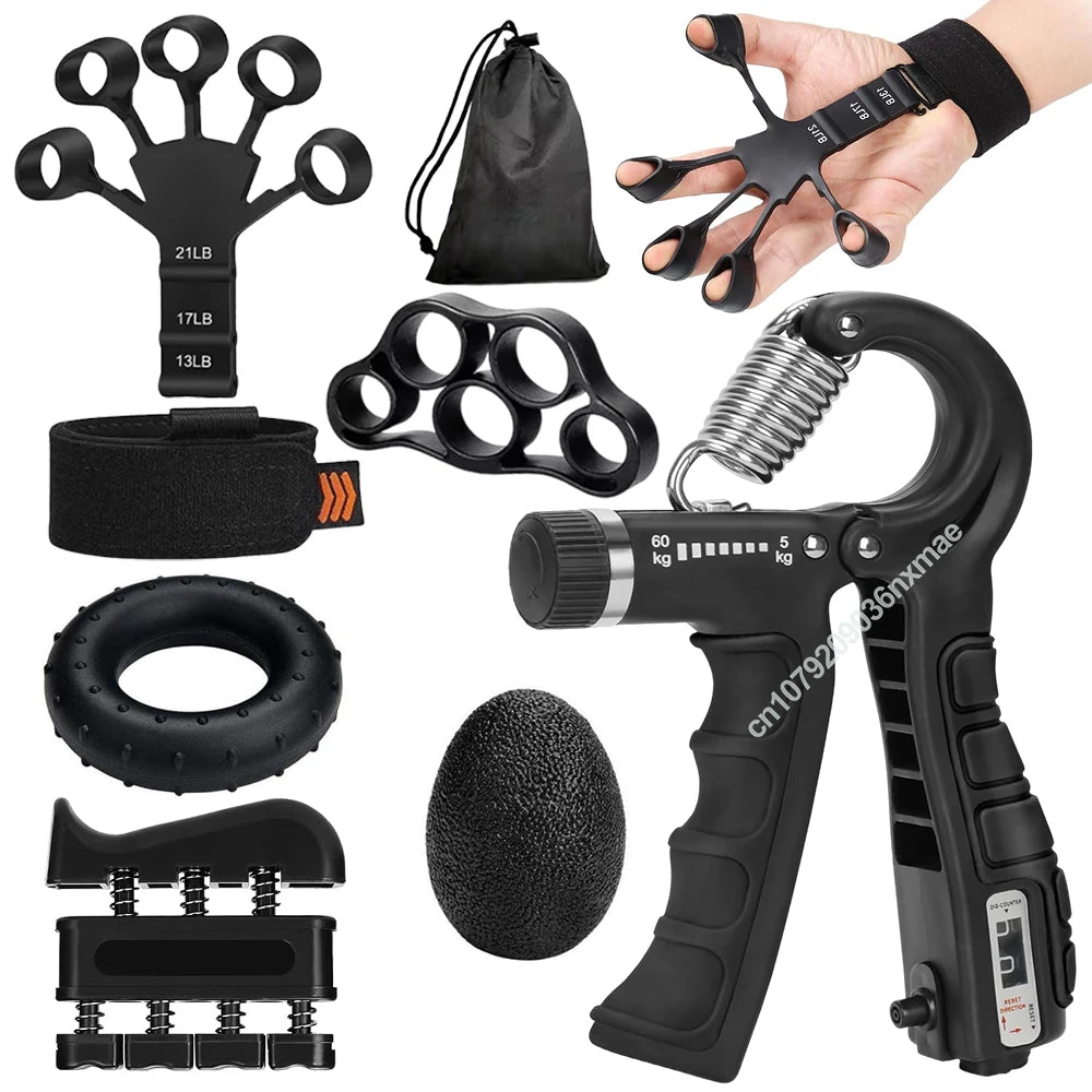 Adjustable Hand Gripper 5–60kg Finger Wrist Strength Trainer Fitness Exerciser