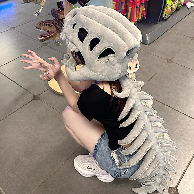 Realistic Dinosaur Skeleton Costume 75/115CM Plush Cosplay Set