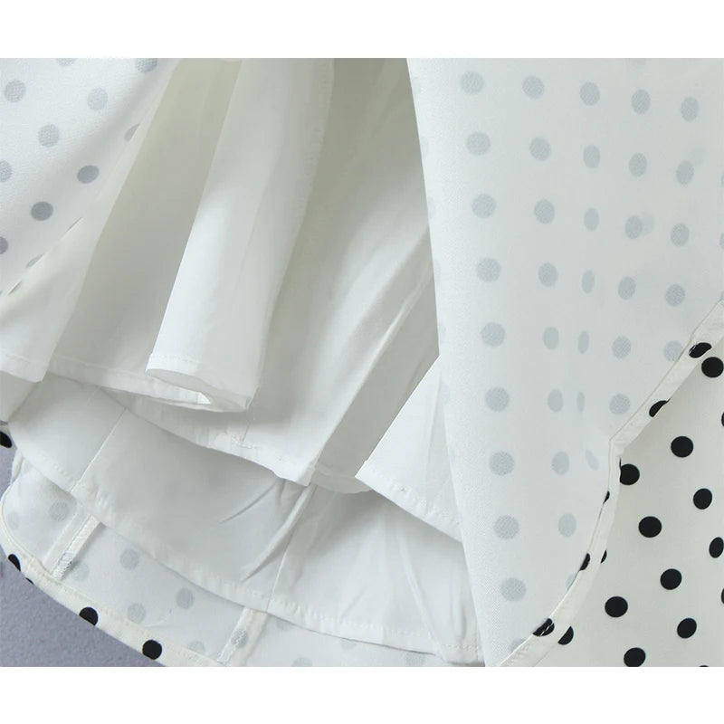 Women Polka Dot Halter Mini Dress Deep V Backless A-Line Summer Dress