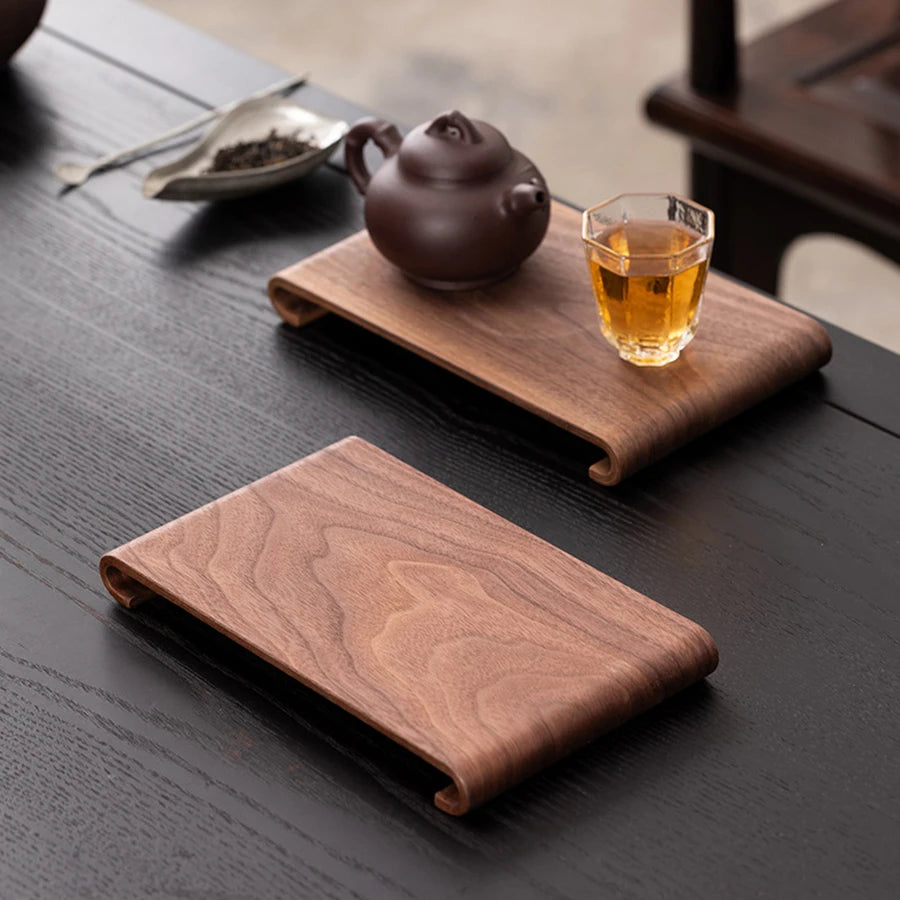 Rectangular Wooden Display Tray Desktop Coffee Table Decorative Heat Resistant Rack