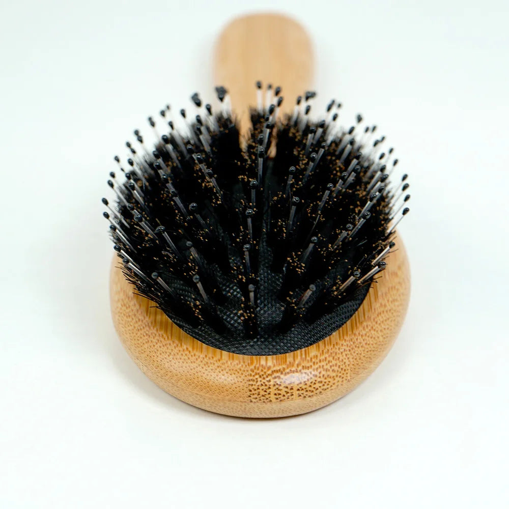 Bamboo Boar Bristle Hair Brush Air Cushion Scalp Detangling Comb