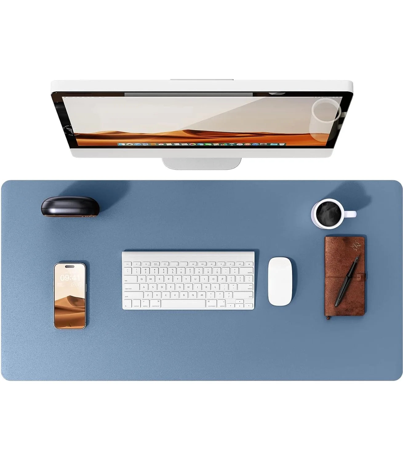 Large PU Leather Desk Mat Mouse Pad Non Slip Office Laptop Desk Protector