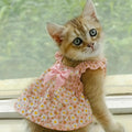 Pink Floral Pet Dress Cute Summer Skirt for Small Dogs Cats
