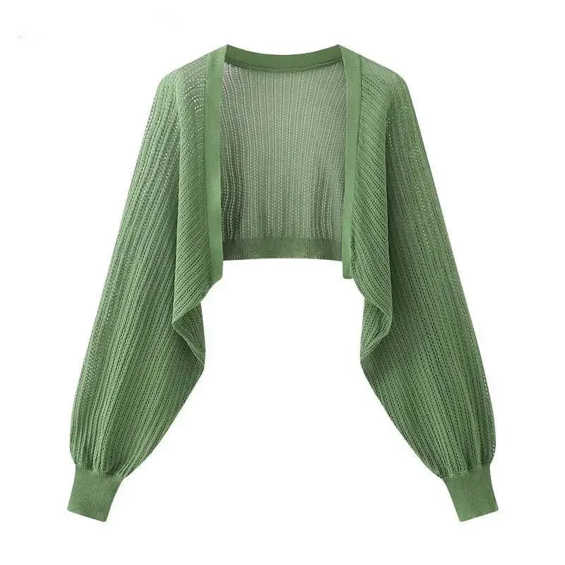 Women Ice Silk Knit Cardigan Sun Protection Lightweight Summer Outer Top